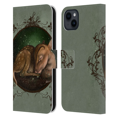 Ash Evans Animals Foundling Fawn Leather Book Wallet Case Cover For Apple iPhone 15 Plus