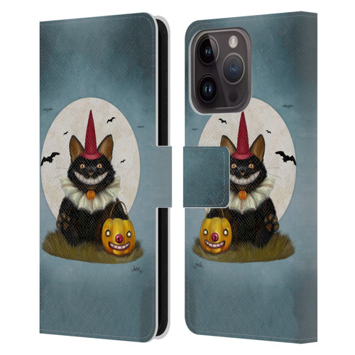 Ash Evans Black Cats 2 Party Cat Leather Book Wallet Case Cover For Apple iPhone 15 Pro