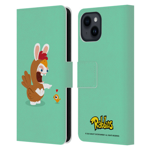Rabbids Costumes Chicken Leather Book Wallet Case Cover For Apple iPhone 15