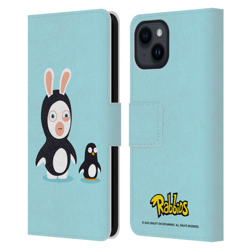 Rabbids Costumes Penguin Leather Book Wallet Case Cover For Apple iPhone 15