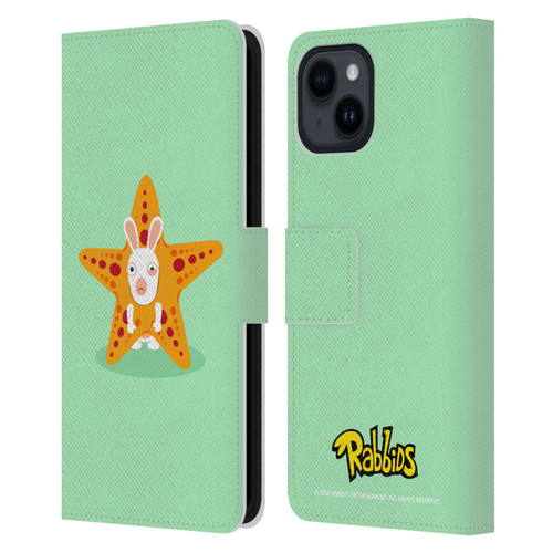 Rabbids Costumes Starfish Leather Book Wallet Case Cover For Apple iPhone 15