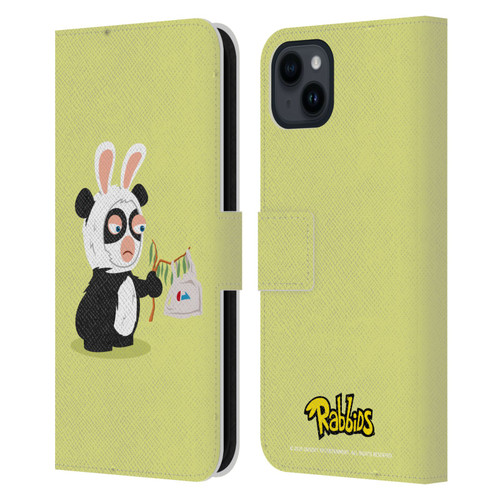Rabbids Costumes Panda Leather Book Wallet Case Cover For Apple iPhone 15 Plus