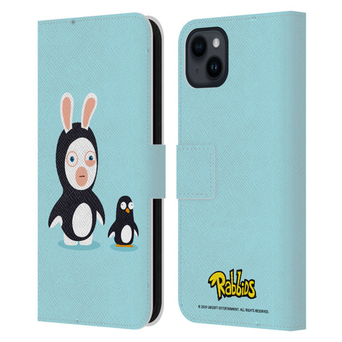 Rabbids Costumes Penguin Leather Book Wallet Case Cover For Apple iPhone 15 Plus