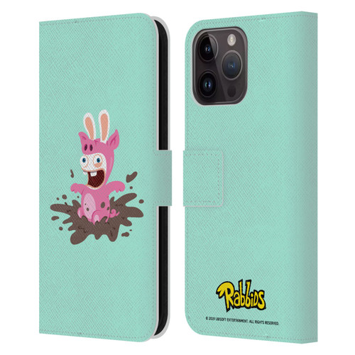 Rabbids Costumes Pig Leather Book Wallet Case Cover For Apple iPhone 15 Pro Max