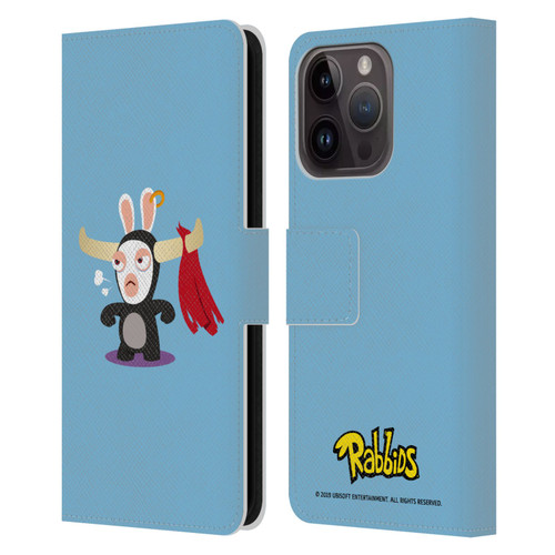 Rabbids Costumes Bull Leather Book Wallet Case Cover For Apple iPhone 15 Pro