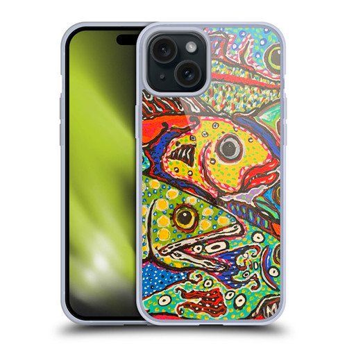 Mad Dog Art Gallery Assorted Designs Many Mad Fish Soft Gel Case for Apple iPhone 15 Plus