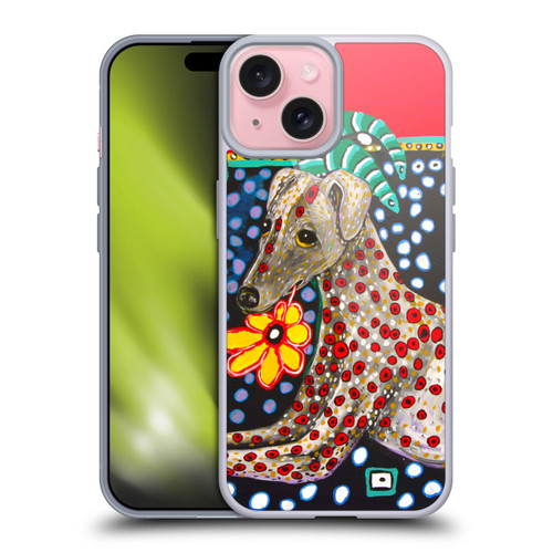 Mad Dog Art Gallery Dogs 2 Greyhound Soft Gel Case for Apple iPhone 15