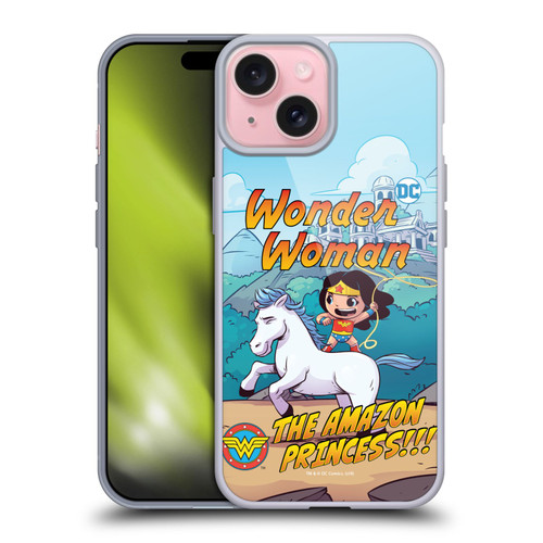 Super Friends DC Comics Toddlers Comic Covers Wonder Woman 2 Soft Gel Case for Apple iPhone 15