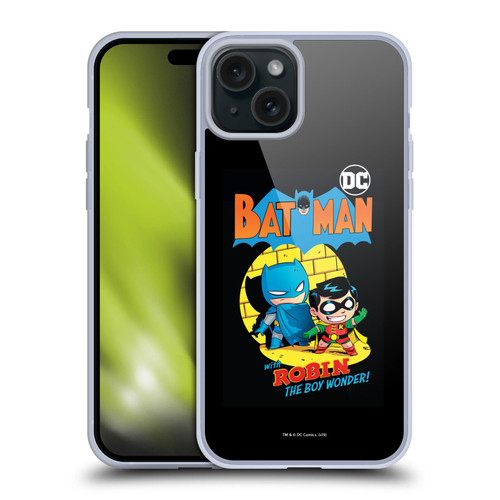 Super Friends DC Comics Toddlers Comic Covers Batman And Robin Soft Gel Case for Apple iPhone 15 Plus