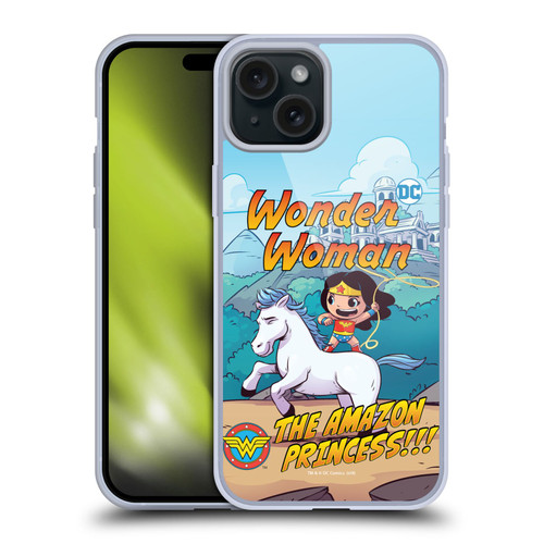 Super Friends DC Comics Toddlers Comic Covers Wonder Woman 2 Soft Gel Case for Apple iPhone 15 Plus