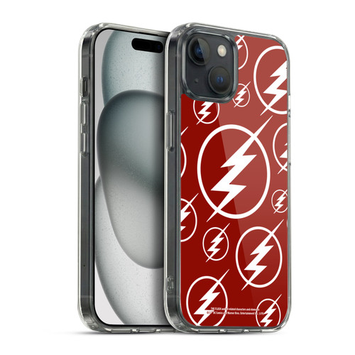 The Flash TV Series Logos Pattern Soft Gel Case for Apple iPhone 15 Plus & MagSafe