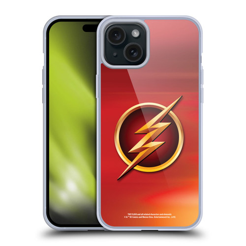 The Flash TV Series Logos Red Soft Gel Case for Apple iPhone 15 Plus