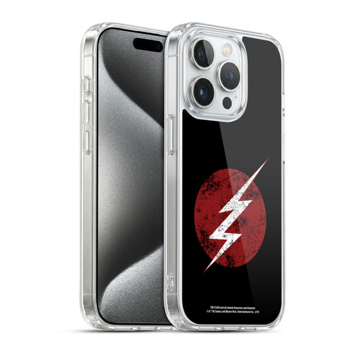 The Flash TV Series Logos Distressed Look Soft Gel Case for Apple iPhone 15 Pro & MagSafe