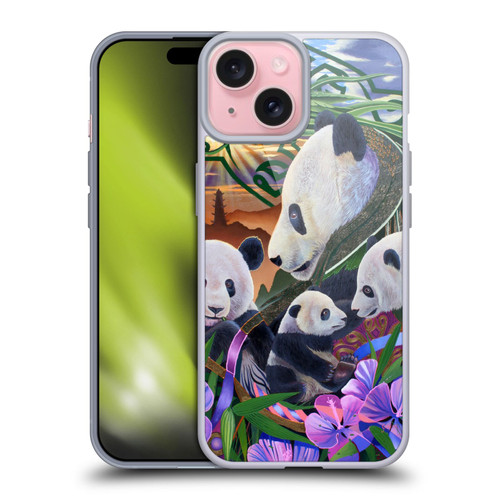 Graeme Stevenson Wildlife Pandas Soft Gel Case for Apple iPhone 15