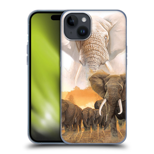 Graeme Stevenson Wildlife Elephants Soft Gel Case for Apple iPhone 15 Plus