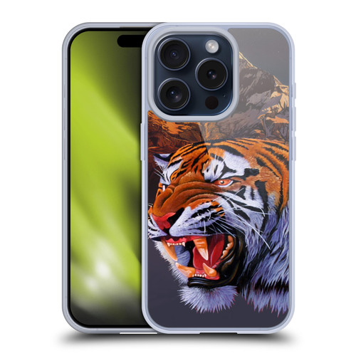 Graeme Stevenson Wildlife Tiger Soft Gel Case for Apple iPhone 15 Pro