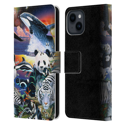 Graeme Stevenson Assorted Designs Animals Leather Book Wallet Case Cover For Apple iPhone 15