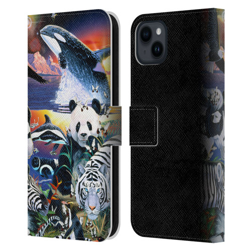 Graeme Stevenson Assorted Designs Animals Leather Book Wallet Case Cover For Apple iPhone 15 Plus