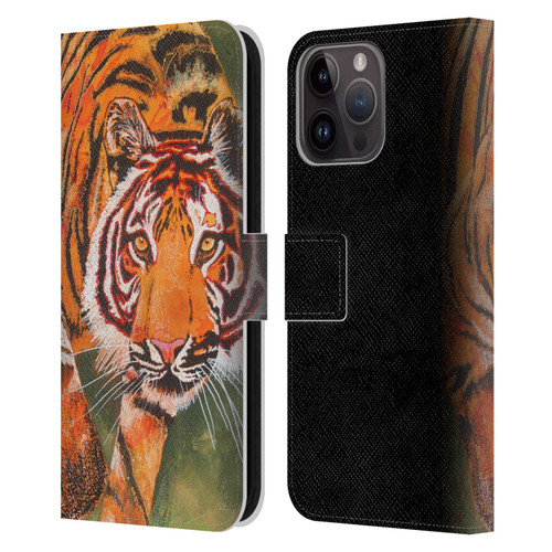 Graeme Stevenson Assorted Designs Tiger 1 Leather Book Wallet Case Cover For Apple iPhone 15 Pro Max