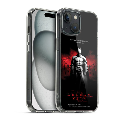 Batman Arkham City Graphics Batman Not Safe Here Soft Gel Case for Apple iPhone 15 & MagSafe