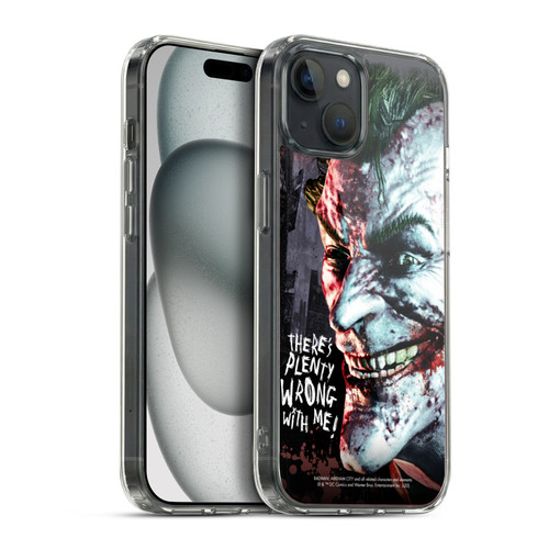 Batman Arkham City Graphics Joker Wrong With Me Soft Gel Case for Apple iPhone 15 Plus & MagSafe