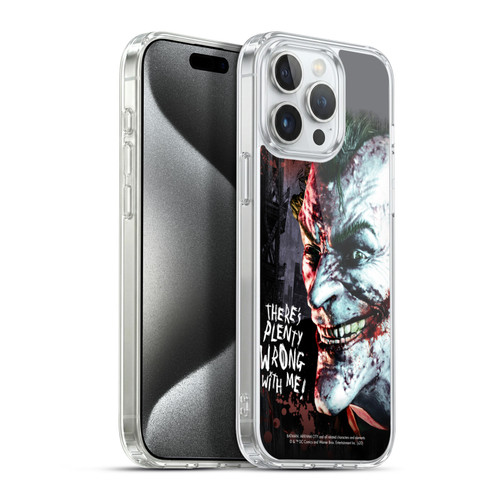 Batman Arkham City Graphics Joker Wrong With Me Soft Gel Case for Apple iPhone 15 Pro Max & MagSafe