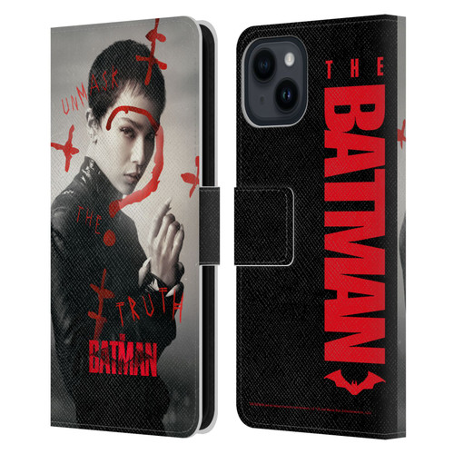 The Batman Posters Catwoman Unmask The Truth Leather Book Wallet Case Cover For Apple iPhone 15