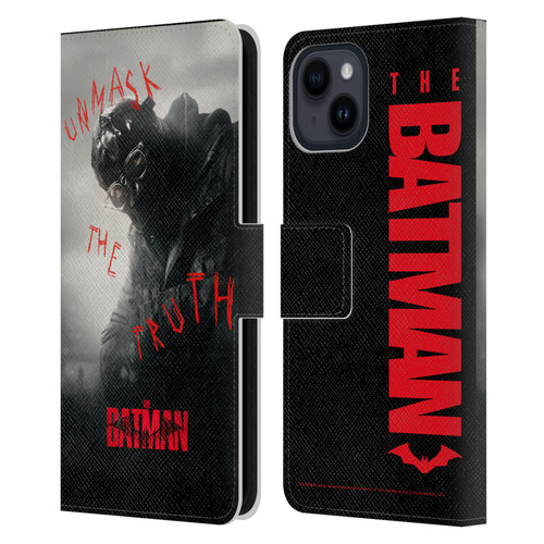 The Batman Posters Riddler Unmask The Truth Leather Book Wallet Case Cover For Apple iPhone 15