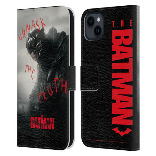 The Batman Posters Riddler Unmask The Truth Leather Book Wallet Case Cover For Apple iPhone 15 Plus
