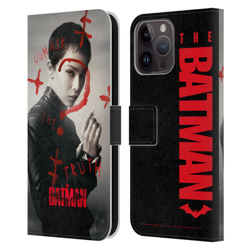 The Batman Posters Catwoman Unmask The Truth Leather Book Wallet Case Cover For Apple iPhone 15 Pro Max