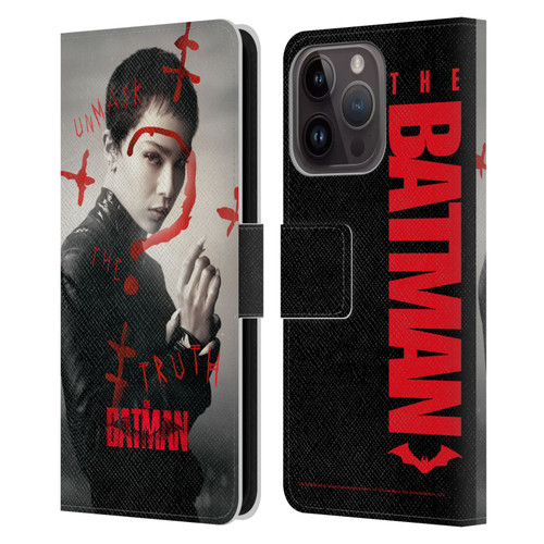 The Batman Posters Catwoman Unmask The Truth Leather Book Wallet Case Cover For Apple iPhone 15 Pro