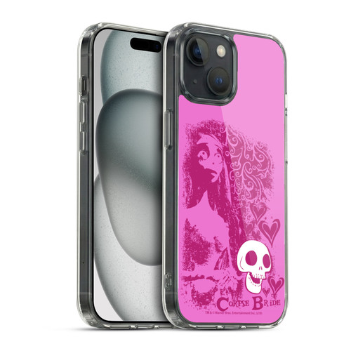 Corpse Bride Key Art Pink Distressed Look Soft Gel Case for Apple iPhone 15 & MagSafe