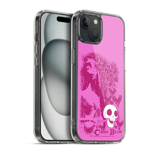 Corpse Bride Key Art Pink Distressed Look Soft Gel Case for Apple iPhone 15 Plus & MagSafe