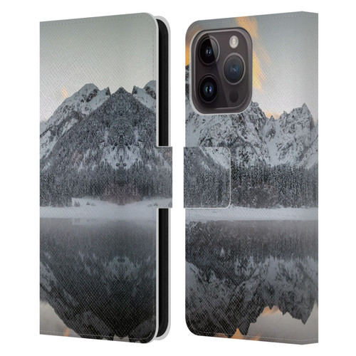 Patrik Lovrin Magical Lakes Sunset Clouds Over Mountains Leather Book Wallet Case Cover For Apple iPhone 15 Pro