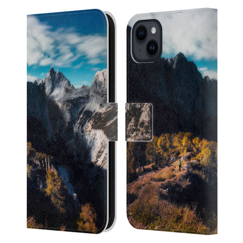 Patrik Lovrin Wanderlust In Awe Of The Mountains Leather Book Wallet Case Cover For Apple iPhone 15 Plus