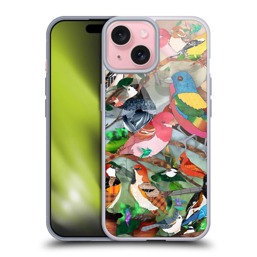 Suzan Lind Birds Medley 2 Soft Gel Case for Apple iPhone 15