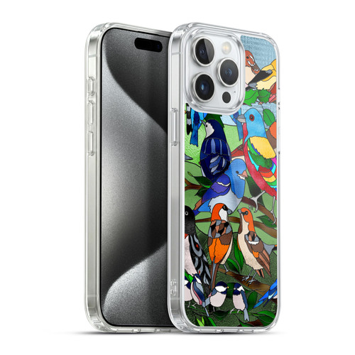 Suzan Lind Birds Stained Glass Soft Gel Case for Apple iPhone 15 Pro Max & MagSafe