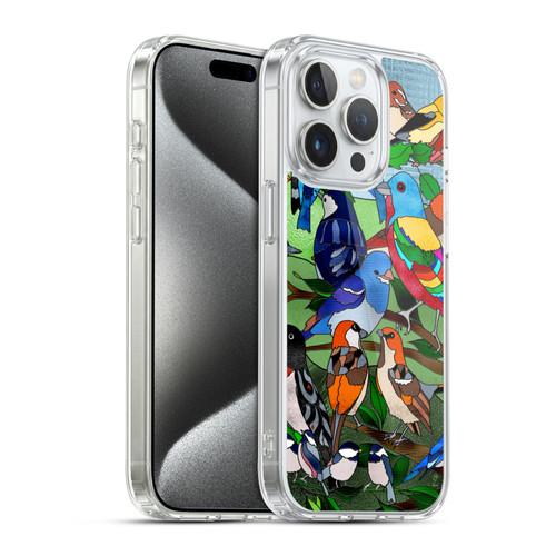 Suzan Lind Birds Stained Glass Soft Gel Case for Apple iPhone 15 Pro & MagSafe