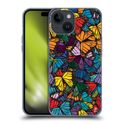 Suzan Lind Butterflies Monarch Soft Gel Case for Apple iPhone 15
