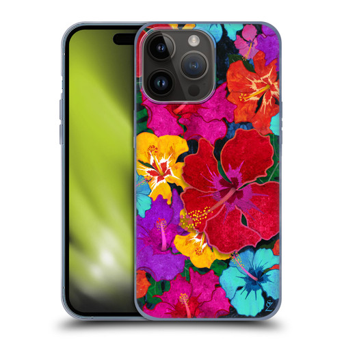 Suzan Lind Colours & Patterns Tropical Hibiscus Soft Gel Case for Apple iPhone 15 Pro Max