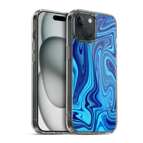 Suzan Lind Marble Blue Soft Gel Case for Apple iPhone 15 & MagSafe