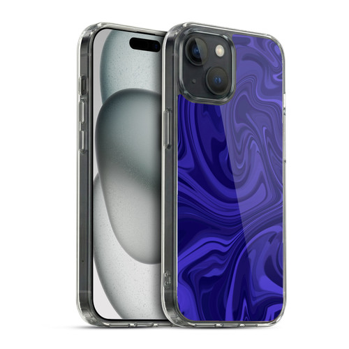 Suzan Lind Marble Indigo Soft Gel Case for Apple iPhone 15 & MagSafe