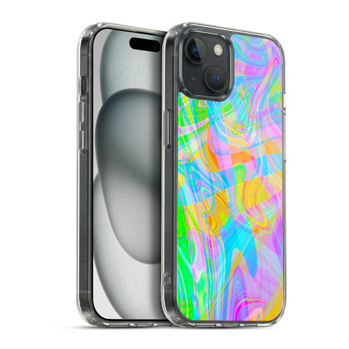 Suzan Lind Marble Abstract Rainbow Soft Gel Case for Apple iPhone 15 Plus & MagSafe