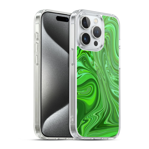 Suzan Lind Marble Emerald Green Soft Gel Case for Apple iPhone 15 Pro & MagSafe