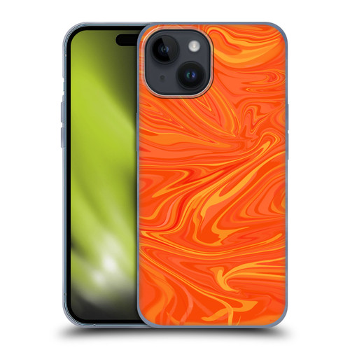 Suzan Lind Marble 2 Honey Orange Soft Gel Case for Apple iPhone 15