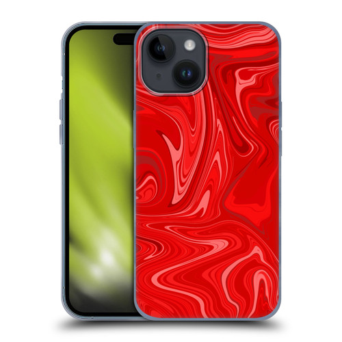 Suzan Lind Marble 2 Red Soft Gel Case for Apple iPhone 15