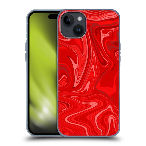 Suzan Lind Marble 2 Red Soft Gel Case for Apple iPhone 15 Plus