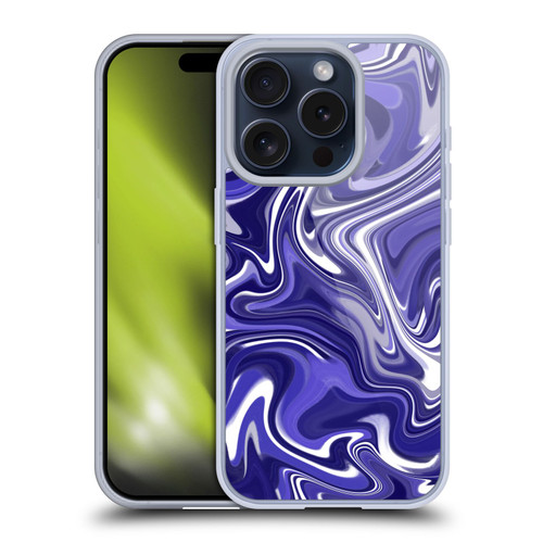 Suzan Lind Marble 2 Dark Violet Soft Gel Case for Apple iPhone 15 Pro