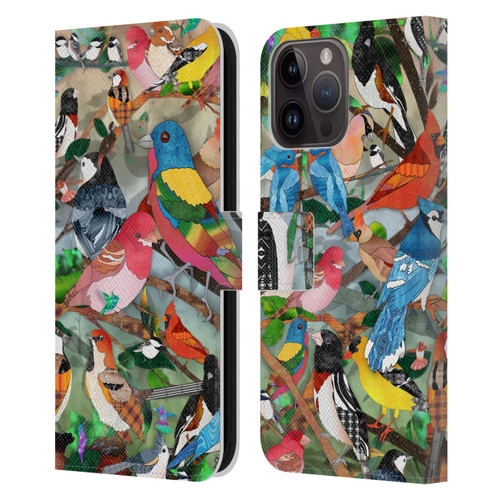 Suzan Lind Birds Medley 2 Leather Book Wallet Case Cover For Apple iPhone 15 Pro Max