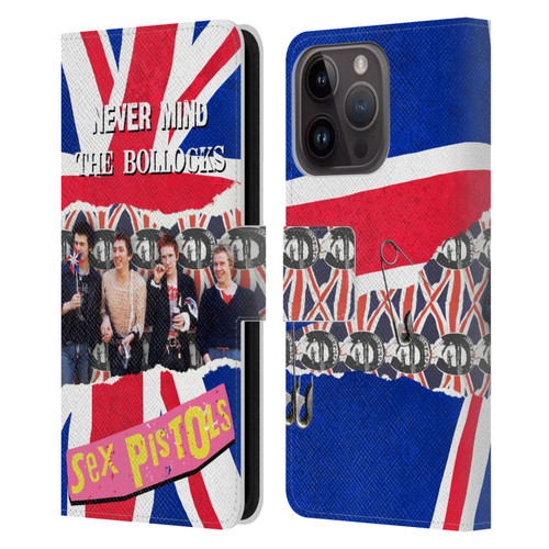 Sex Pistols Band Art Group Photo Leather Book Wallet Case Cover For Apple iPhone 15 Pro